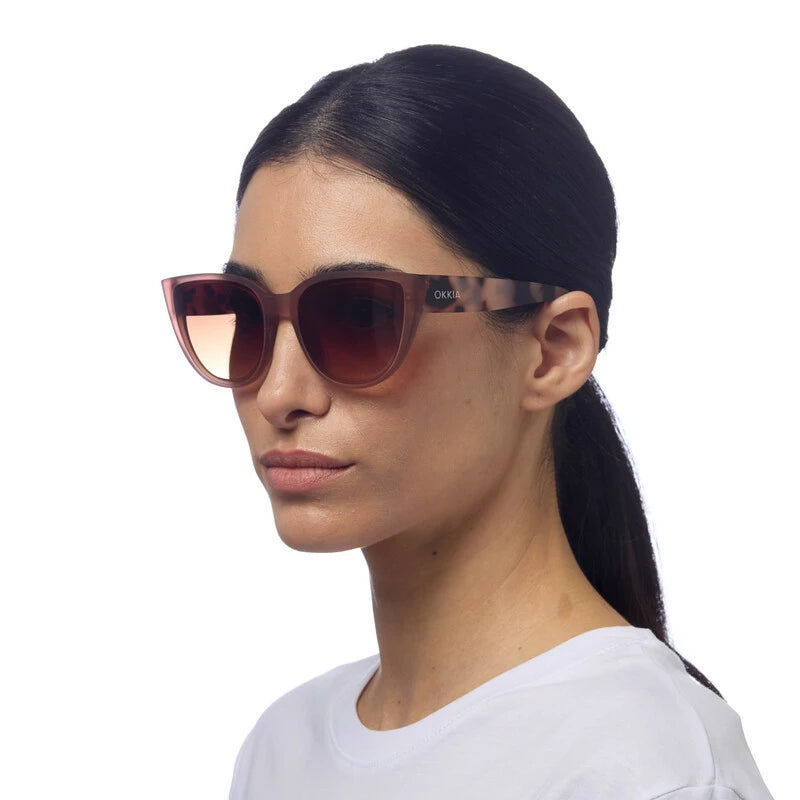 SILVIA CAT EYE SUNGLASSES - Pink Havana