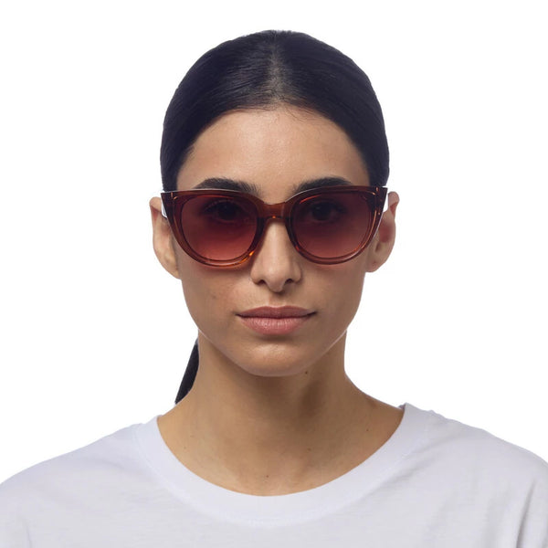 SILVIA CAT EYE SUNGLASSES - Transparent Brown