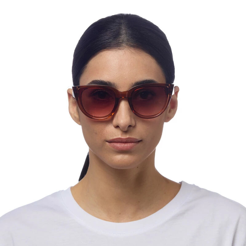 SILVIA CAT EYE SUNGLASSES - Transparent Brown