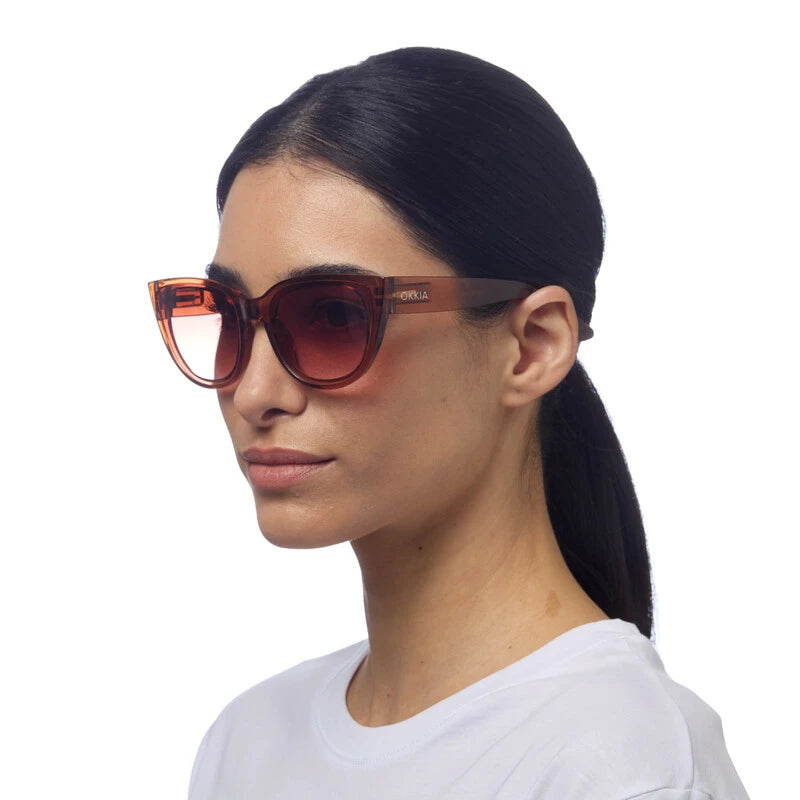 SILVIA CAT EYE SUNGLASSES - Transparent Brown