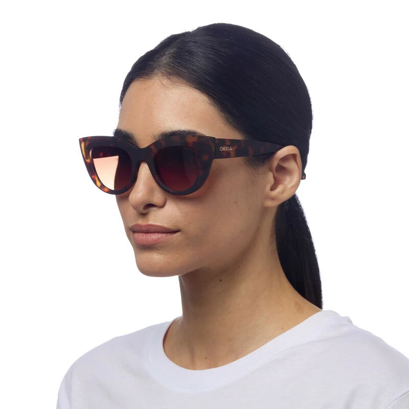 CLAUDIA CAT EYE SUNGLASSES - Classic Havana
