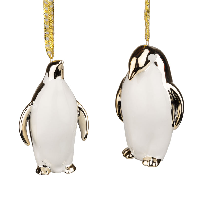 CERAMIC PENGUIN ORNAMENT Gold