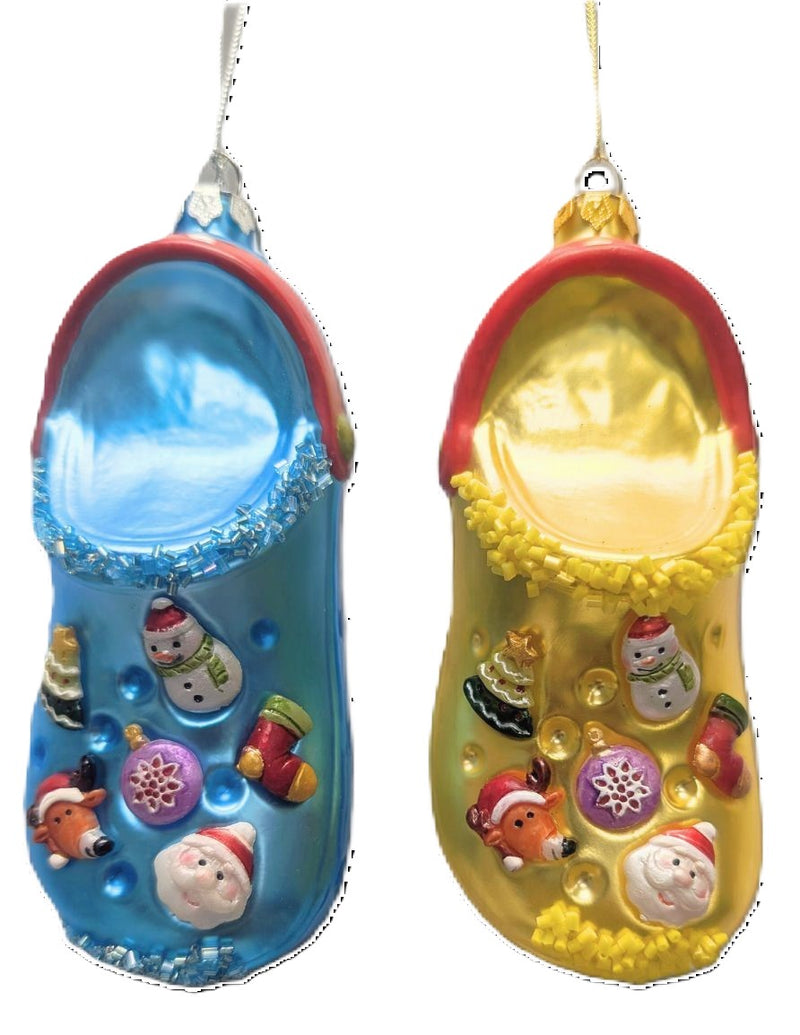 GLASS CROCS ORNAMENT