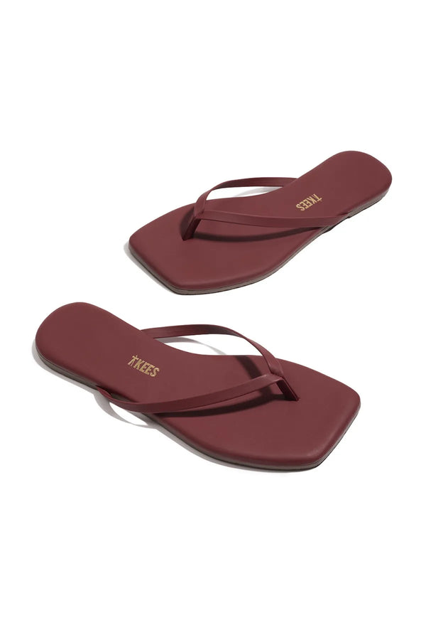 Flip Flops - Square Toe Lily - Burgundy