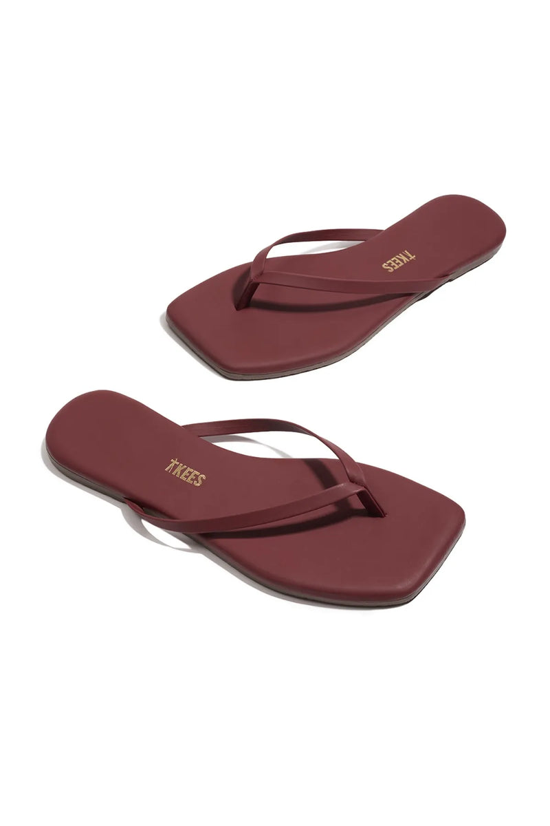 Flip Flops - Square Toe Lily - Burgundy