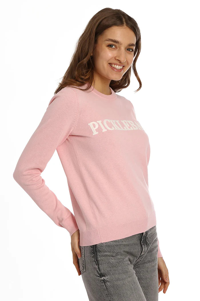 PICKLEBALL EMBROIDERED PULLOVER - Pink Bellini