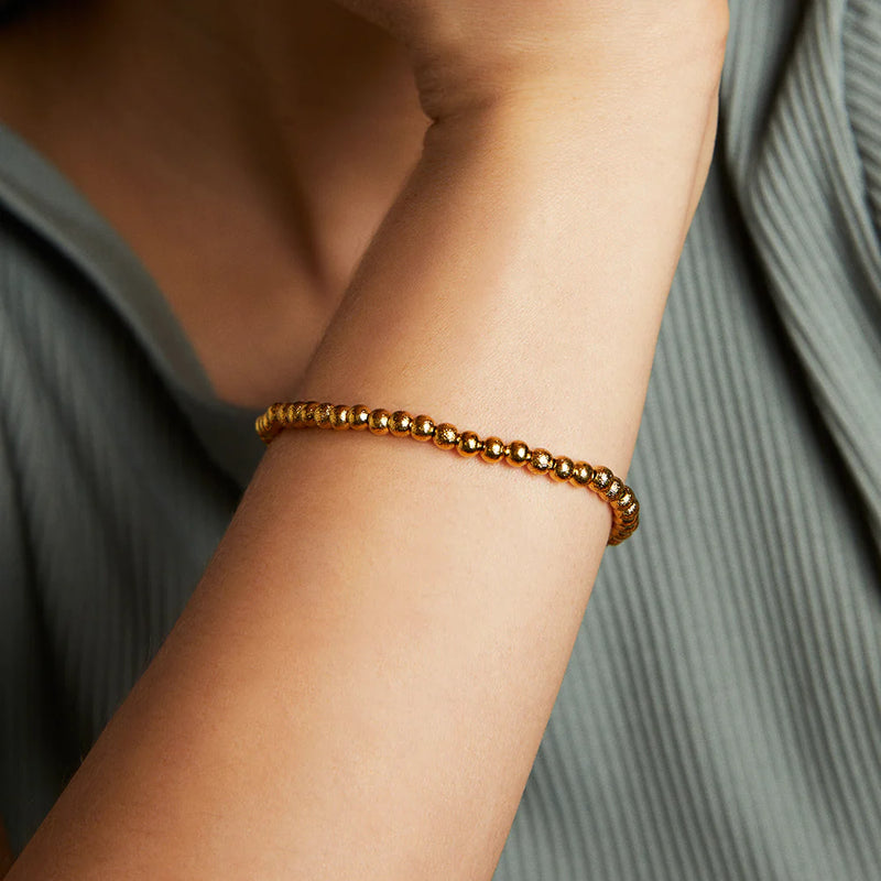 SIGNATURE SMALL BEADED BRACELET in GOLD