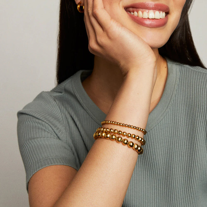 SIGNATURE SMALL BEADED BRACELET in GOLD