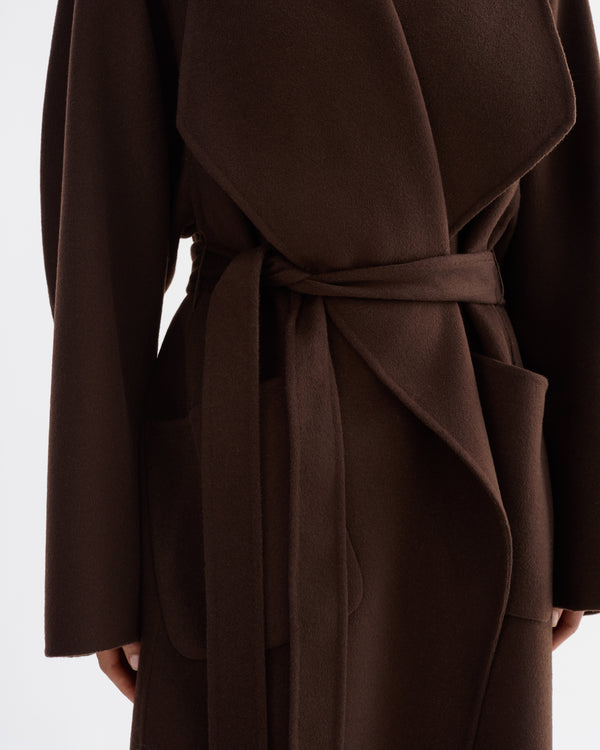 COREEN Wool Coat - Dark Brown