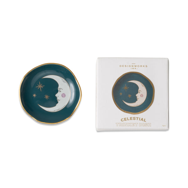 CERAMIC TRINKET DISH - Teal Moon