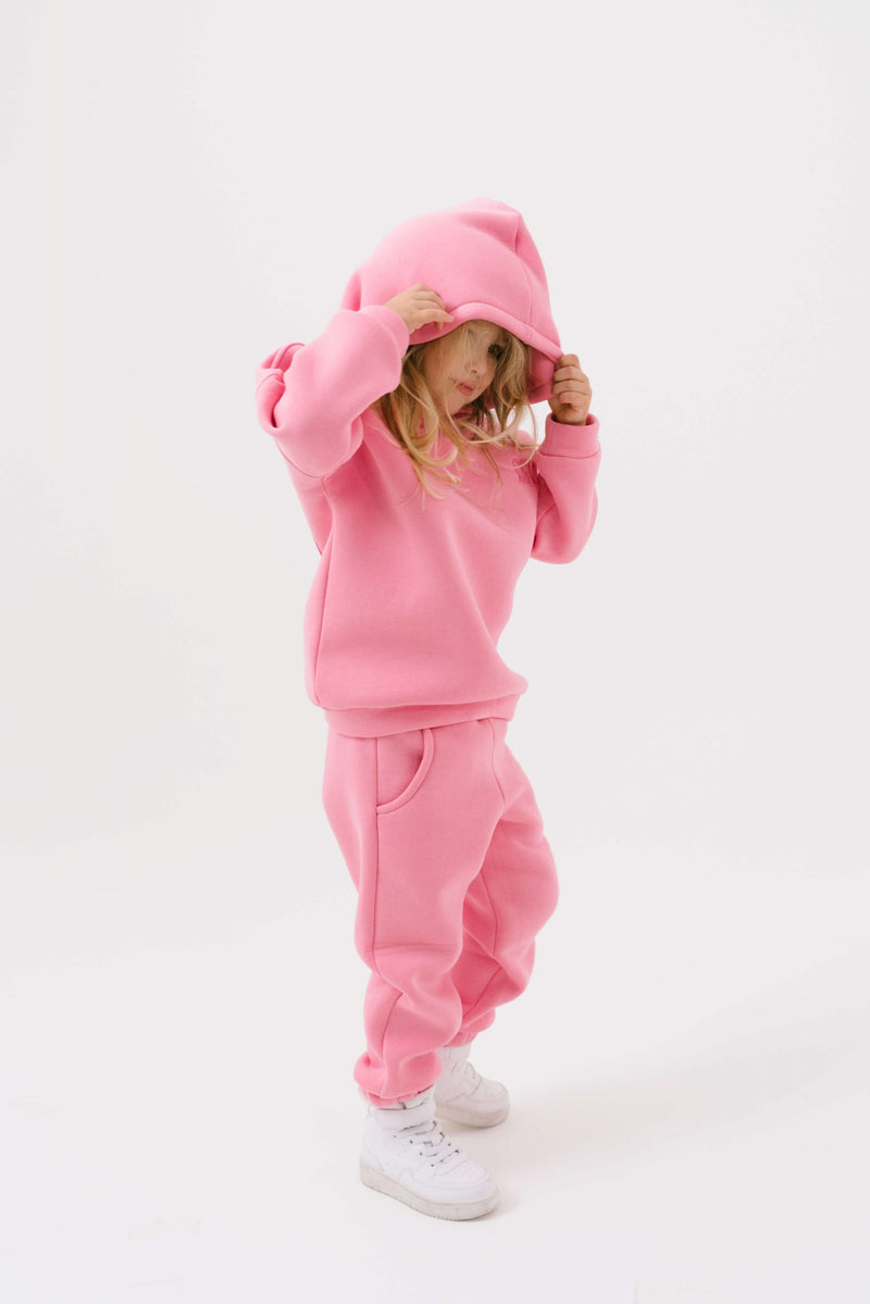 PINK HEART HOODIE & SWEATPANTS SET - Kids