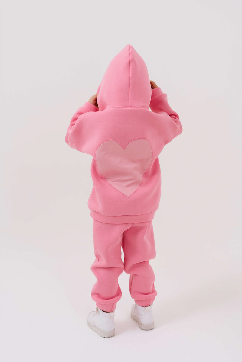 PINK HEART HOODIE & SWEATPANTS SET - Kids