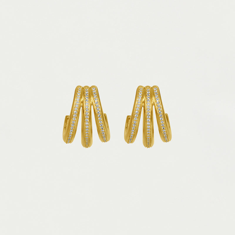 DAUPHINE PAVE HOOP EARRINGS in Gold