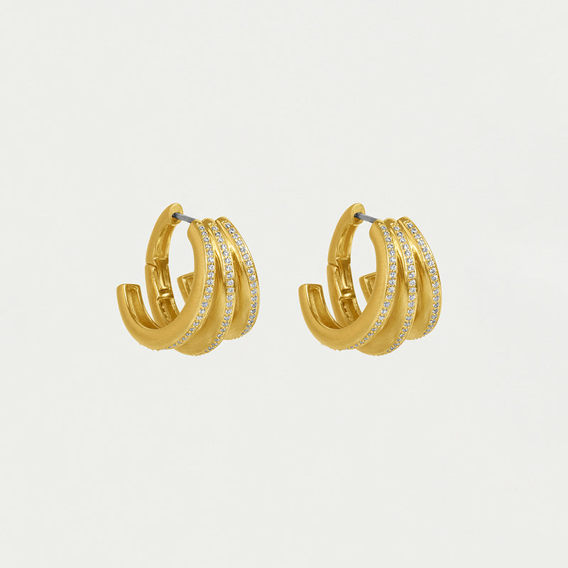 DAUPHINE PAVE HOOP EARRINGS in Gold