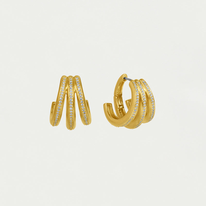 DAUPHINE PAVE HOOP EARRINGS in Gold