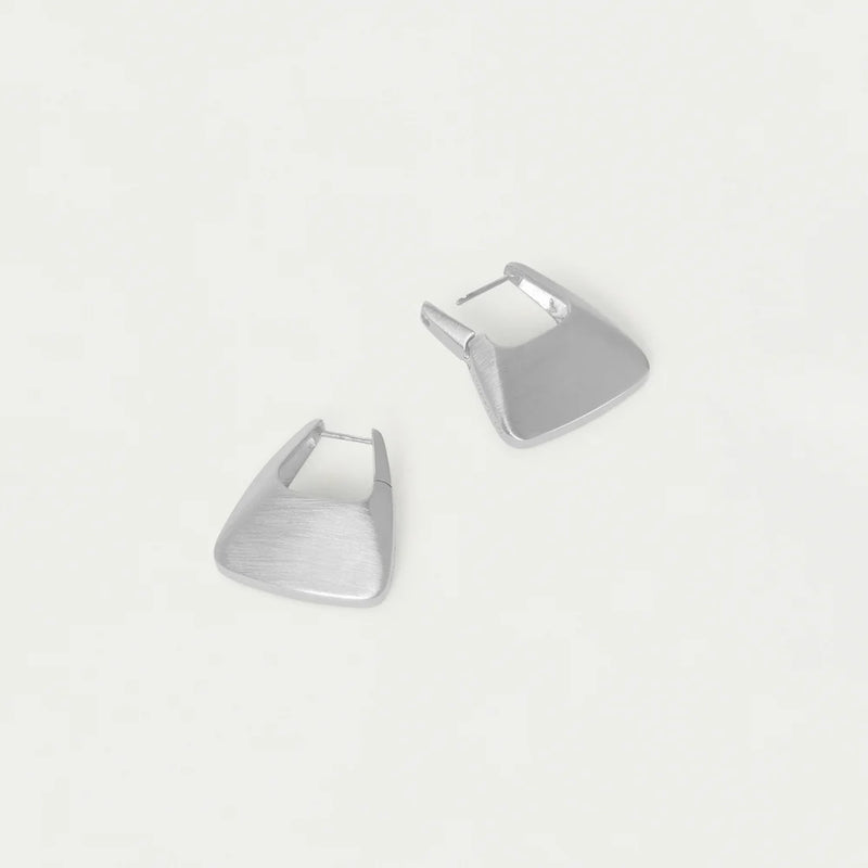 OSLO HINGED HOOPS in Silver