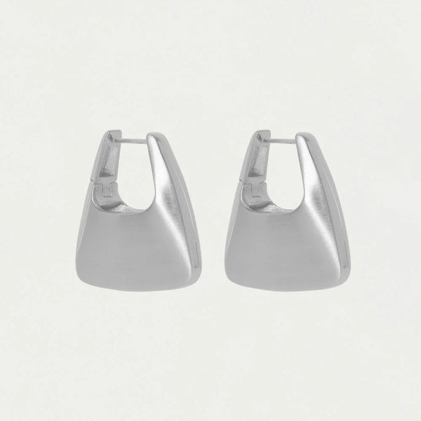 OSLO HINGED HOOPS in Silver