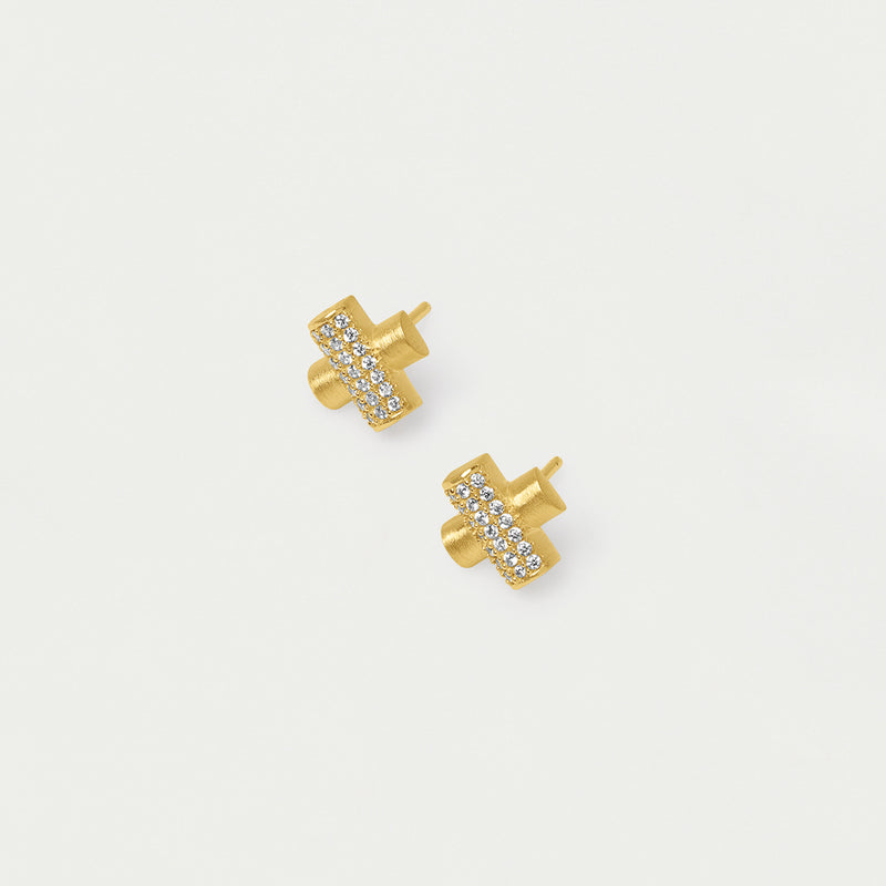 JULIETTE PAVE STUDS in Gold