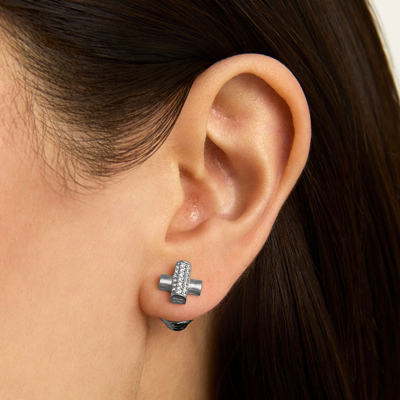 JULIETTE PAVE STUDS in Silver