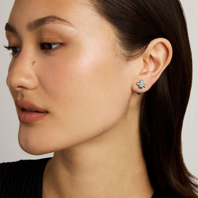 JULIETTE PAVE STUDS in Silver