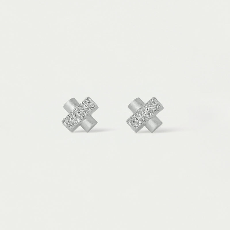 JULIETTE PAVE STUDS in Silver