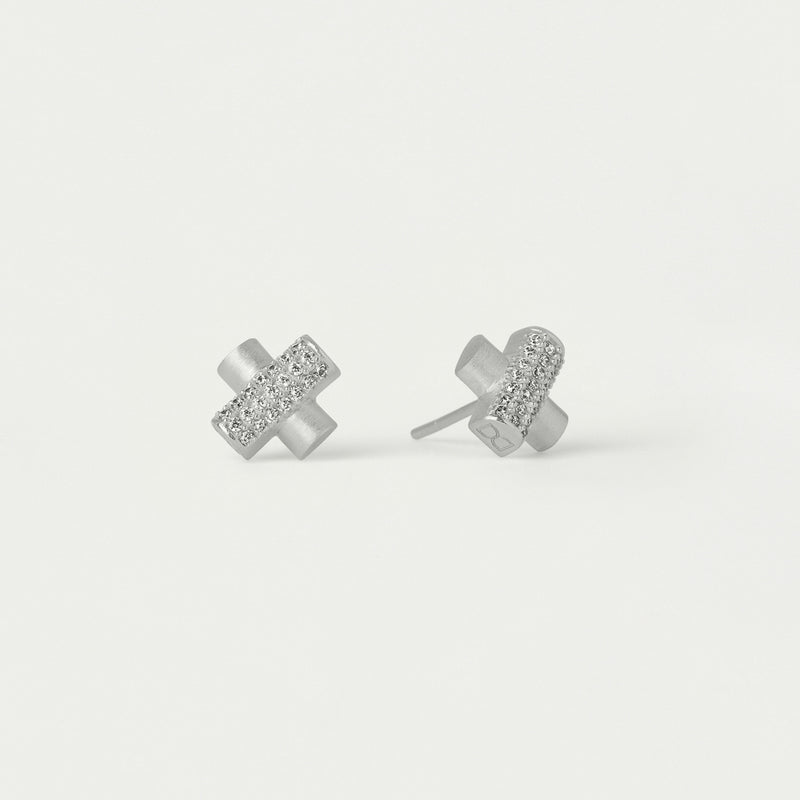 JULIETTE PAVE STUDS in Silver
