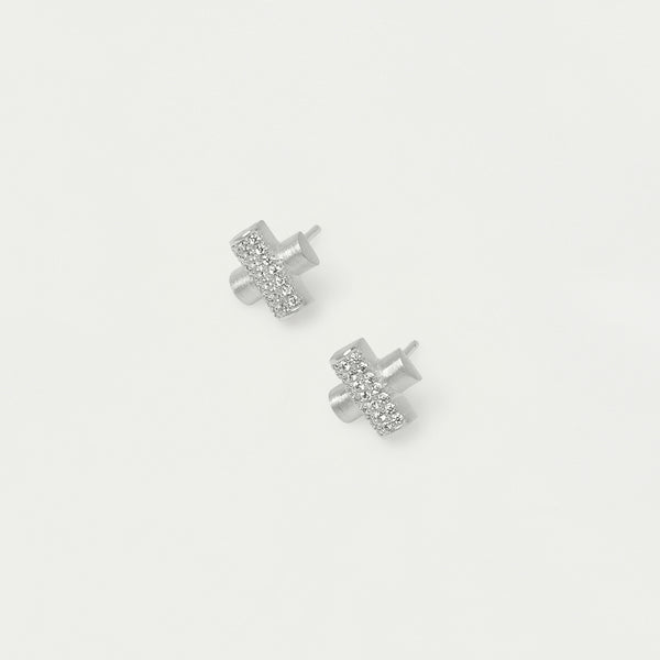 JULIETTE PAVE STUDS in Silver
