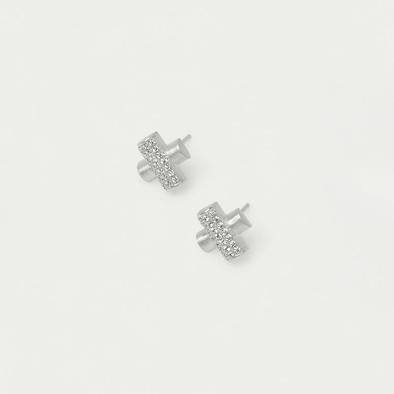 JULIETTE PAVE STUDS in Silver