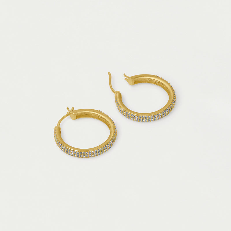 GISELLE PAVE HOOPS in Gold