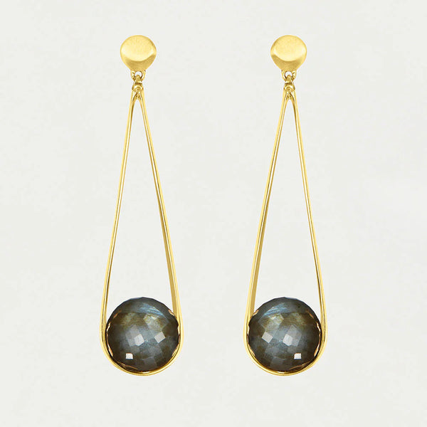 IPANEMA EARRINGS in Gold with LABRADORITE