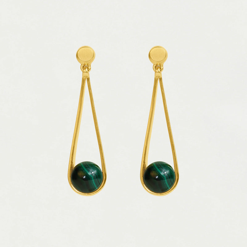 IPANEMA EARRINGS in Gold with Malachite