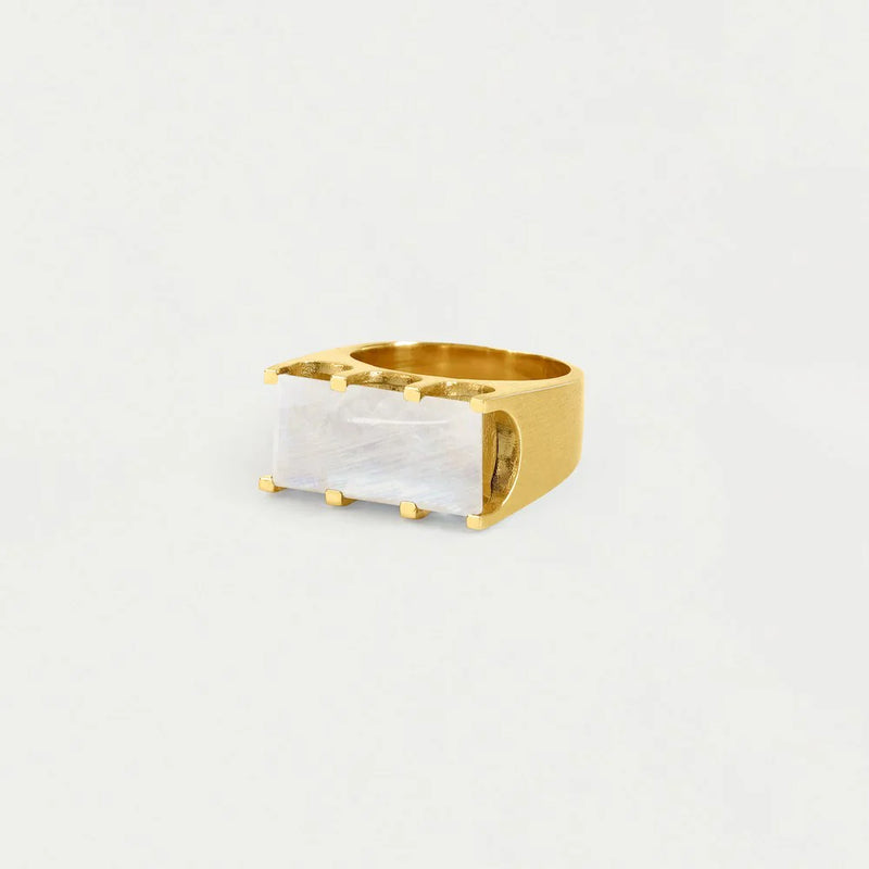 MINI CASTLE RING Gold with Moonstone