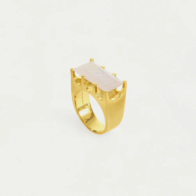 MINI CASTLE RING Gold with Moonstone