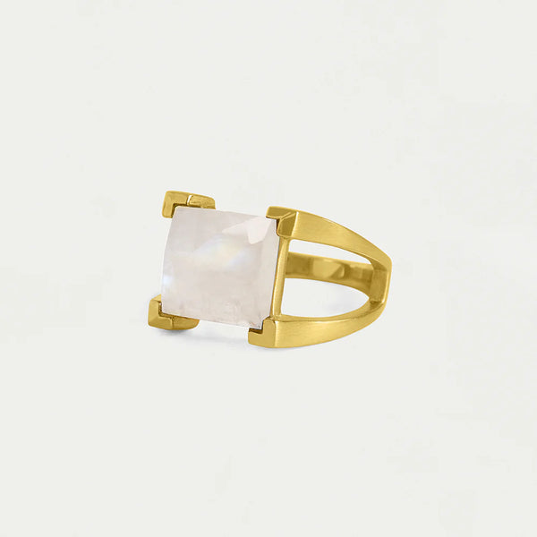 MINI PLAZA RING GOLD WITH MOONSTONE