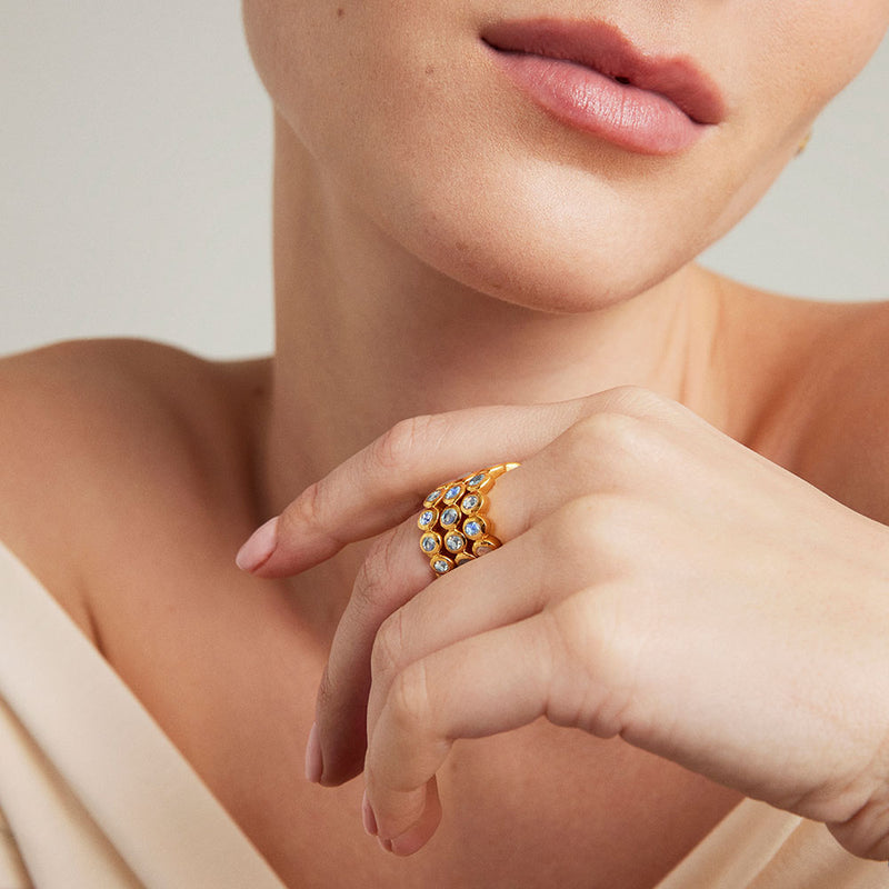 ETERNITY STACKING RING in Gold with Moonstone