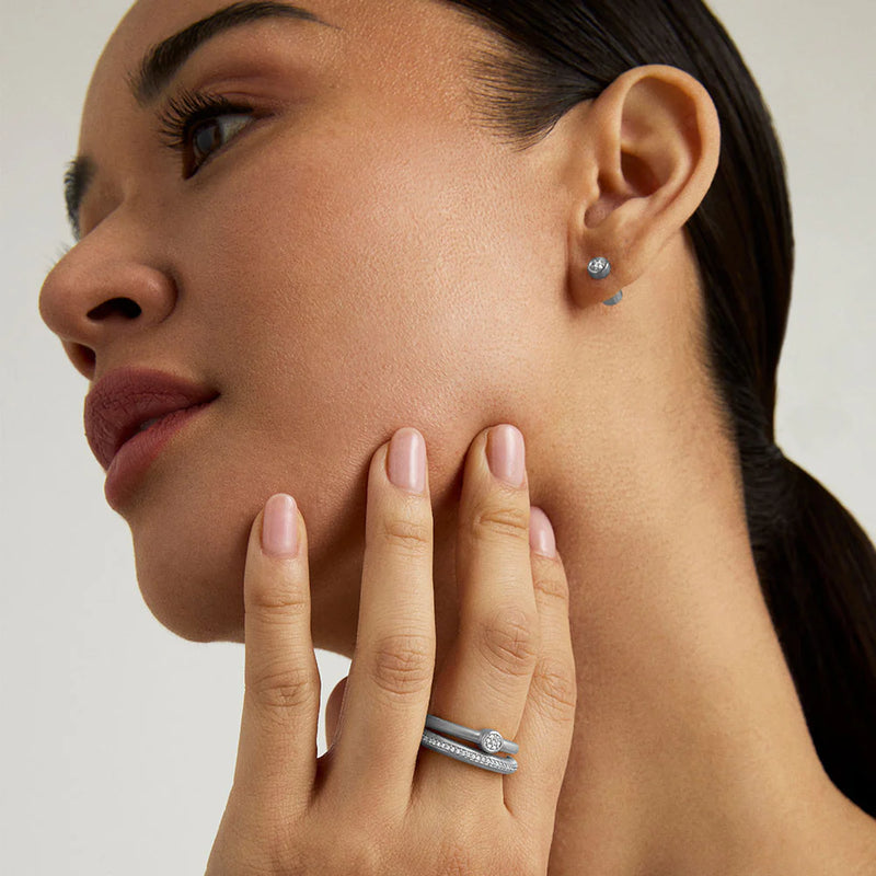 COLETTE PAVE STACKING RING in Silver