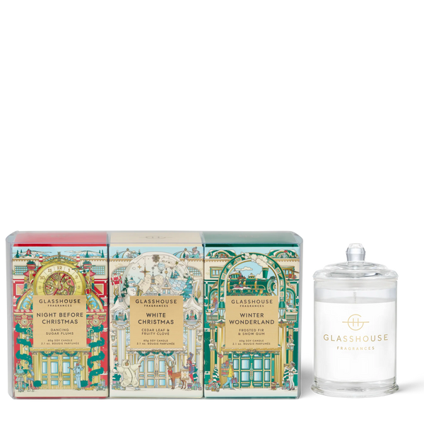 CHRISTMAS CANDLE TRIO - Night Before Christmas, Winter Wonderland, White Christmas