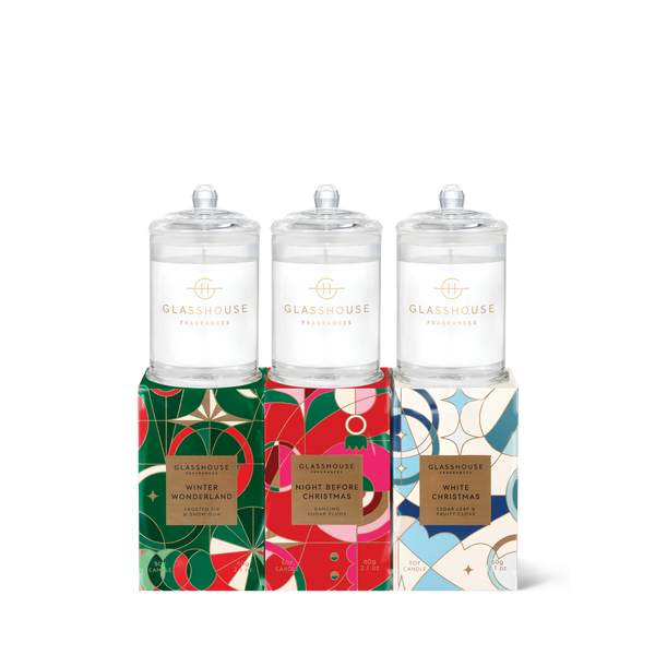 CHRISTMAS CANDLE TRIO - Winter Wonderland, Night Before Christmas, White Christmas