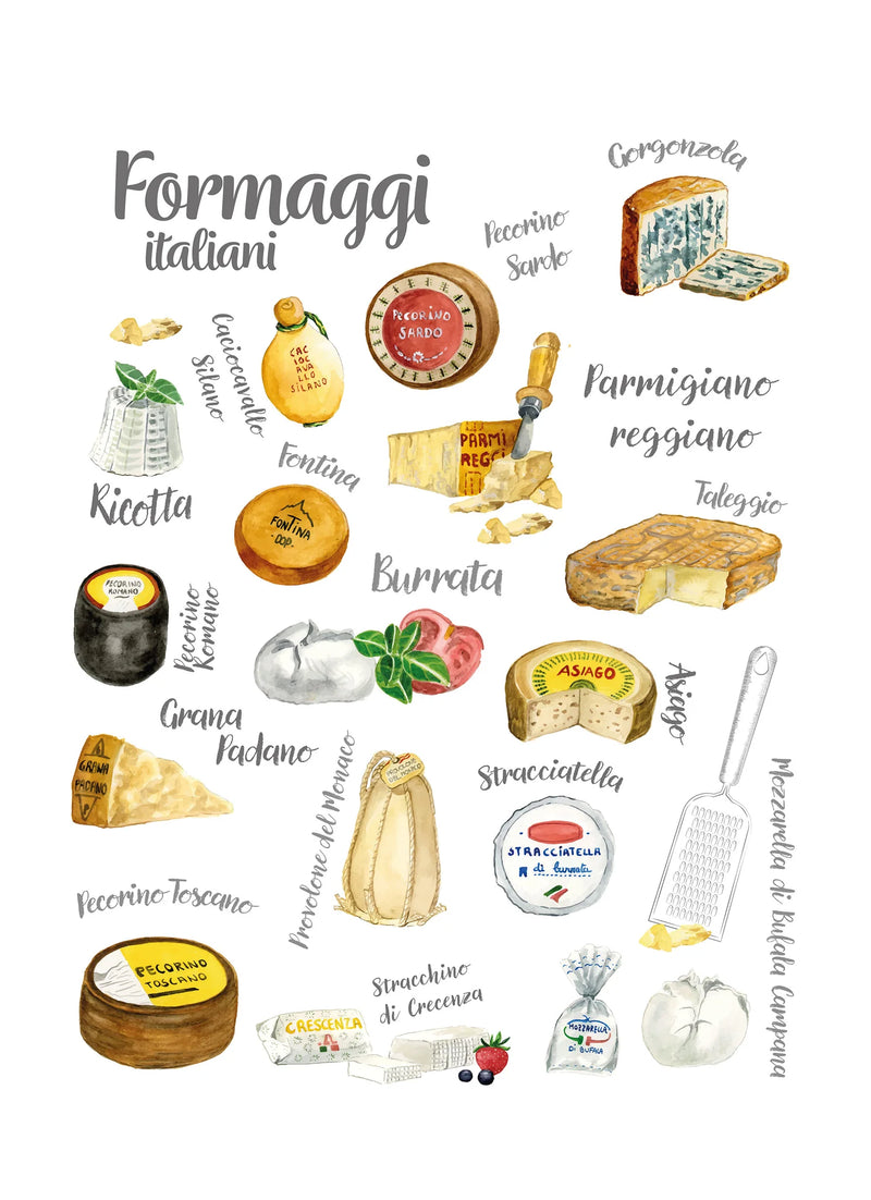 Fromages Italien - Tea Towel