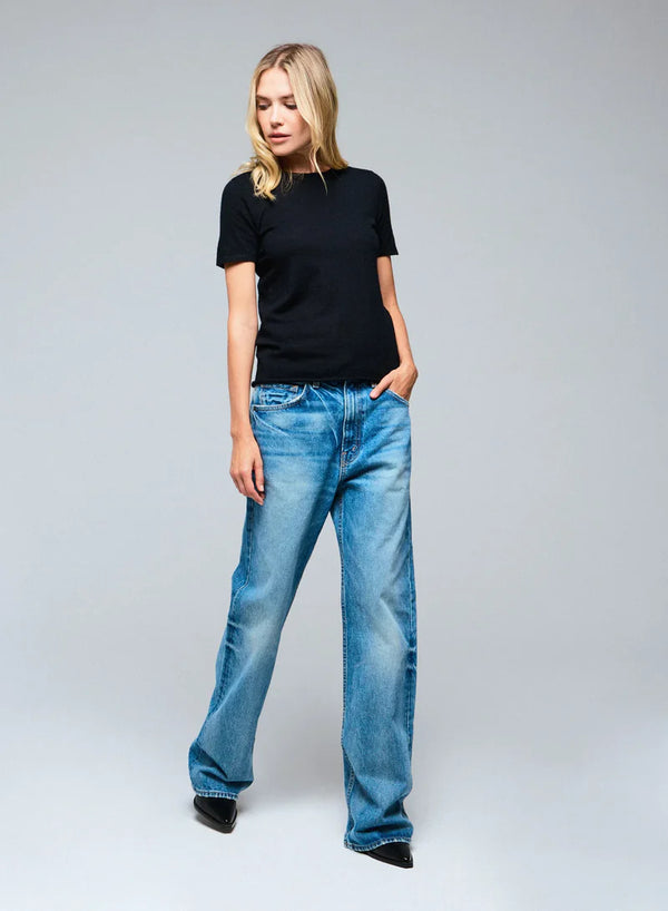 100% Machine Washable Cashmere Short Sleeve Crewneck T-Shirt - Black