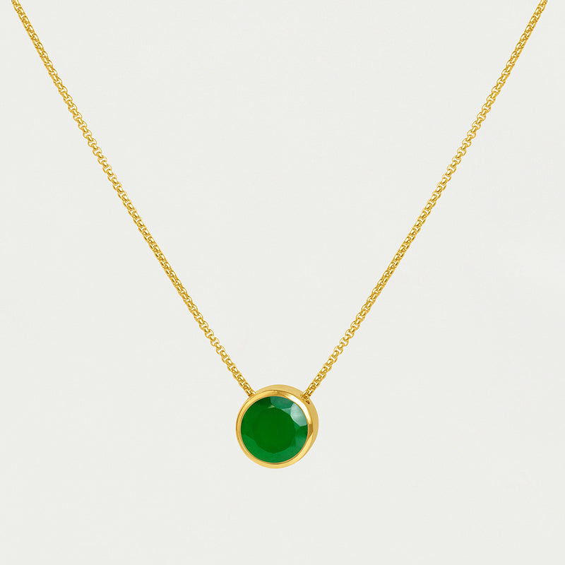 SIGNATURE PENDANT Gold with Green Onyx