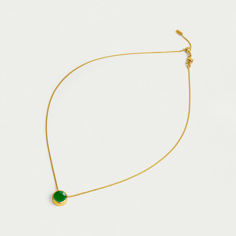 SIGNATURE PENDANT Gold with Green Onyx