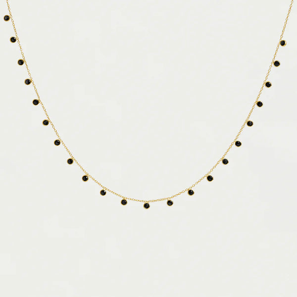 ORSAY CHARM NECKLACE GOLD with Black Onyx