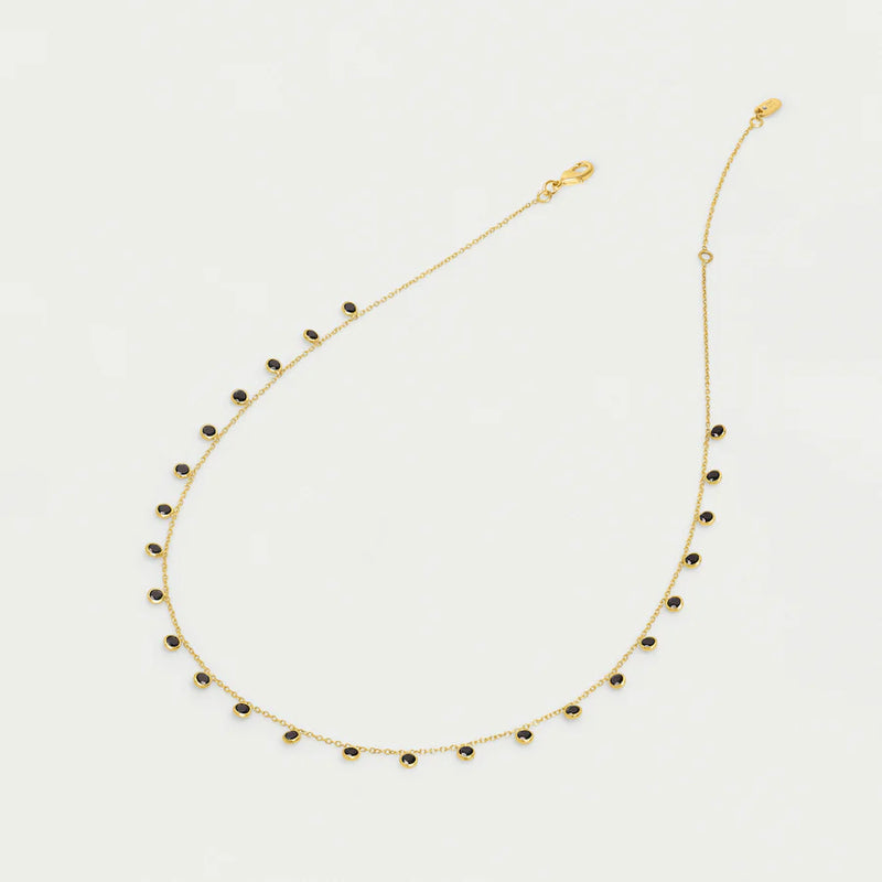 ORSAY CHARM NECKLACE GOLD with Black Onyx