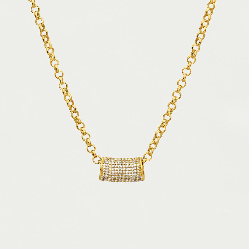 PETITE PAVE TUBE NECKLACE