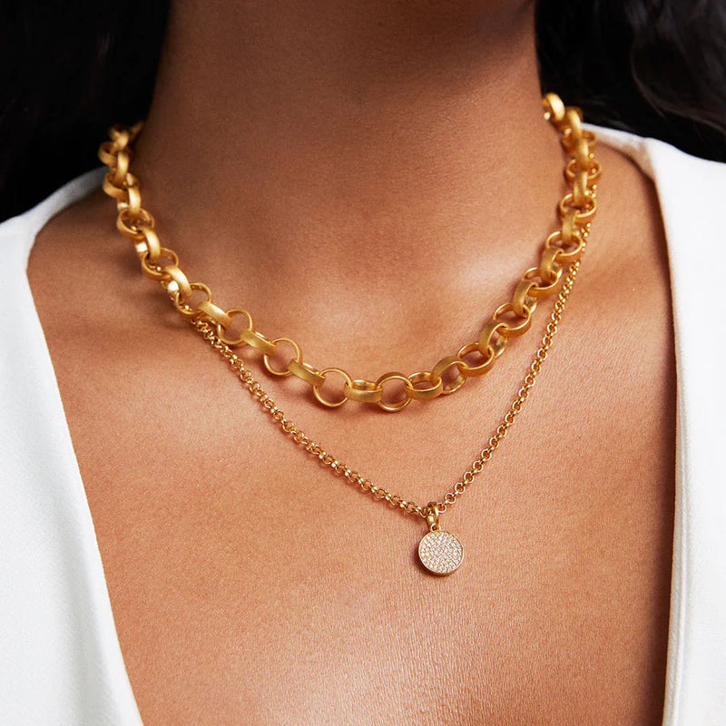 PETIT PAVE STATEMENT CHAIN in Gold