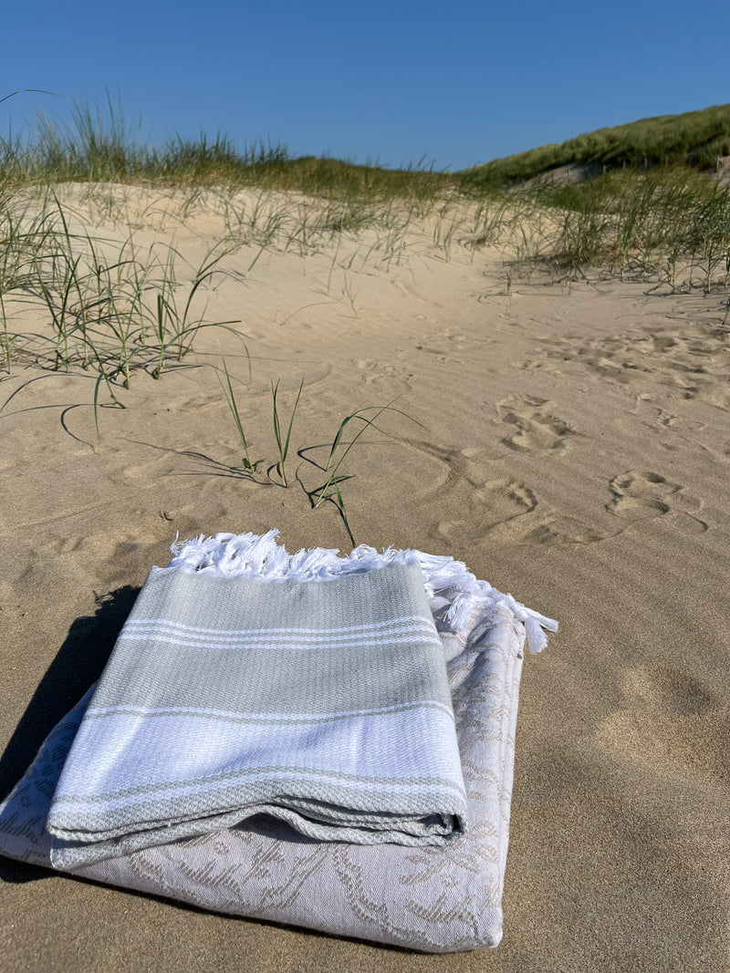 HONEYCOMB TOWEL LIGHT GREY/WHITE