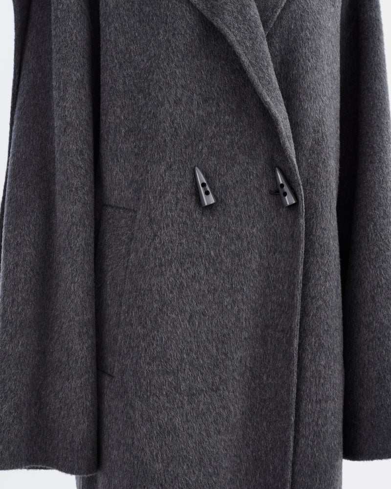 TWILA Wool Scarf Coat - Heather Charcoal