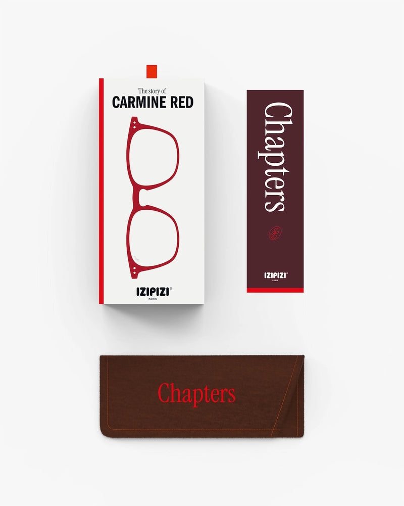 READING GLASSES #E CARMINE RED
