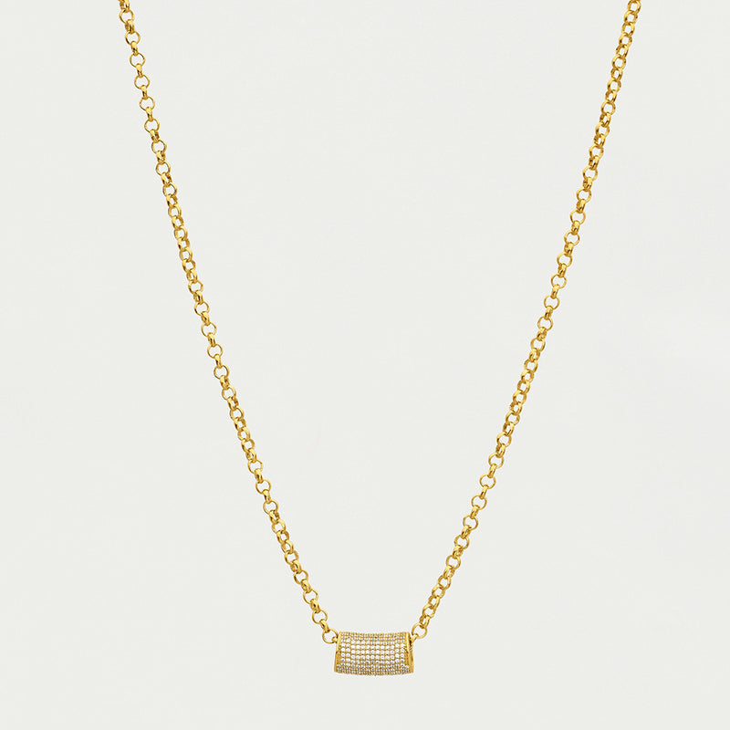 PETITE PAVE TUBE NECKLACE